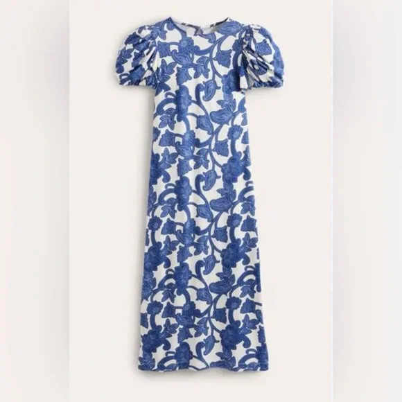 Host Pick πππ9/21/24 Boden Puff Sleeve Jersey Midi Dress - Picture 1 of 10